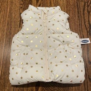 12/18 month white and gold puff baby vest